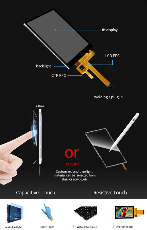 Polcd Qvga 240x320 Çözünürlük 2.4 inç ST7789V3 Dokunmatik Ekran CTP TFT LCD Ekran Modülü