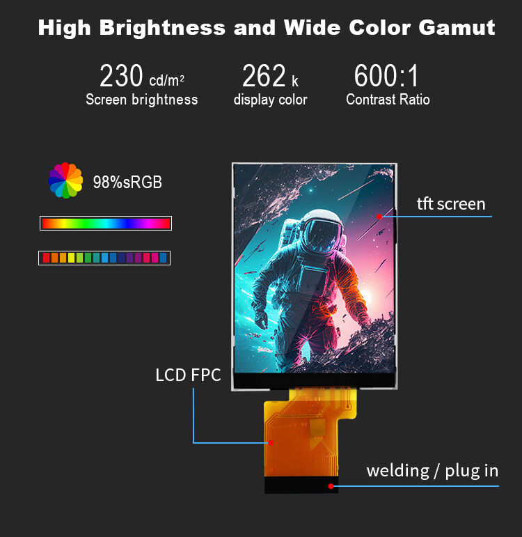Polcd 2.7 inçlik tft lcd 960*240 çözünürlüklü LCD Ekran ILI8961 RGB 18 BIT Arayüz Ekran Modülü