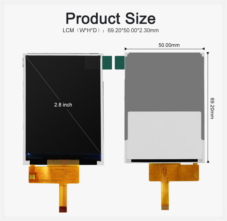 Çeşitli Uygulamalar için Polcd 2.8-Inch Çözünürlük 240*320 Spi Arayüzü TFT Grafik LCD Ekran Modülü