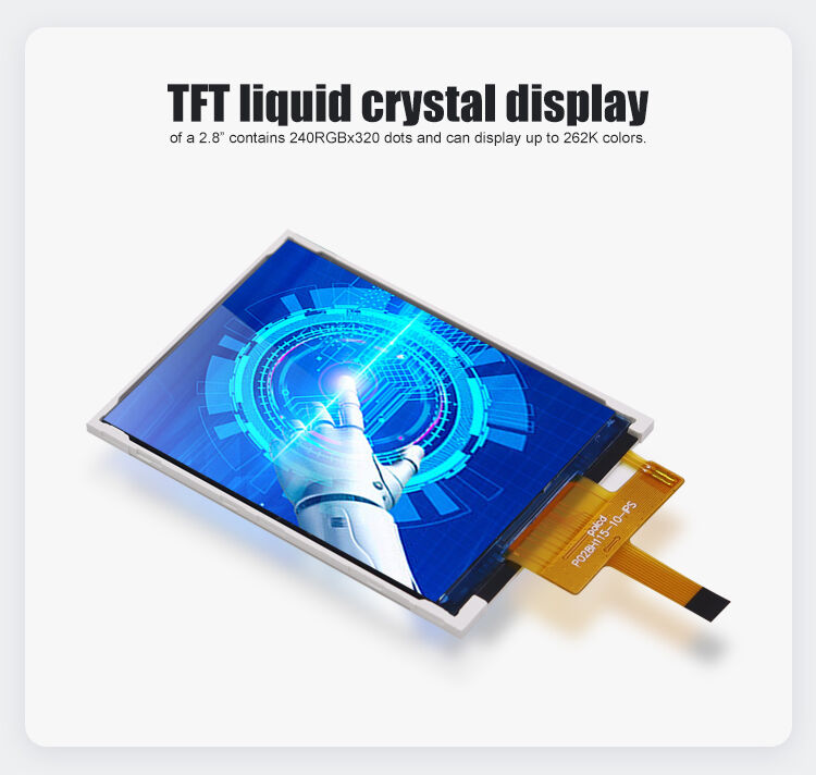 Polcd 2.8 '' TFT LCD Özel Renkli Panel Ekran 240 * 320 Çözüm 260 nit IPS LCD Ekranı
