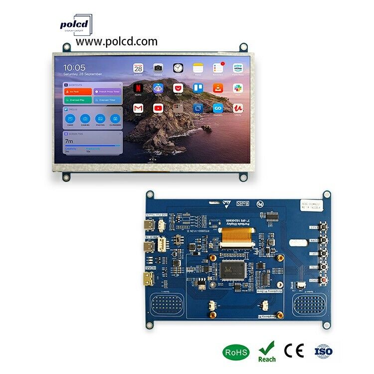Polcd 7 Inch Çok fonksiyonel Evrensel LCD Sürücü Tablosu Mini H-D-M-I Denetleyici Tablosu 1024x600 TFT LCD Ekranı