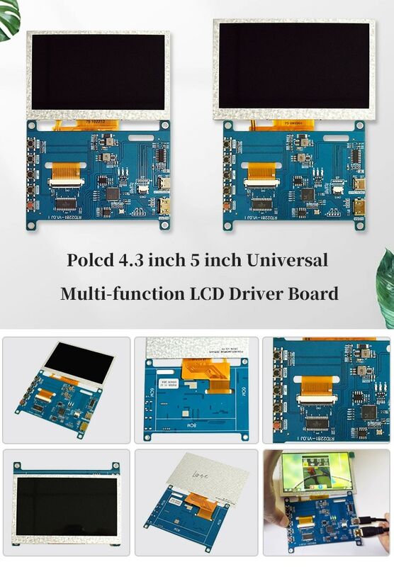 Polcd RTD2281 Çok fonksiyonlu Raspberry Pi Ekranı Evrensel LCD Sürücü Kartı 4.3 inç 5 inç H-DMI USB Kontrolör Kartı