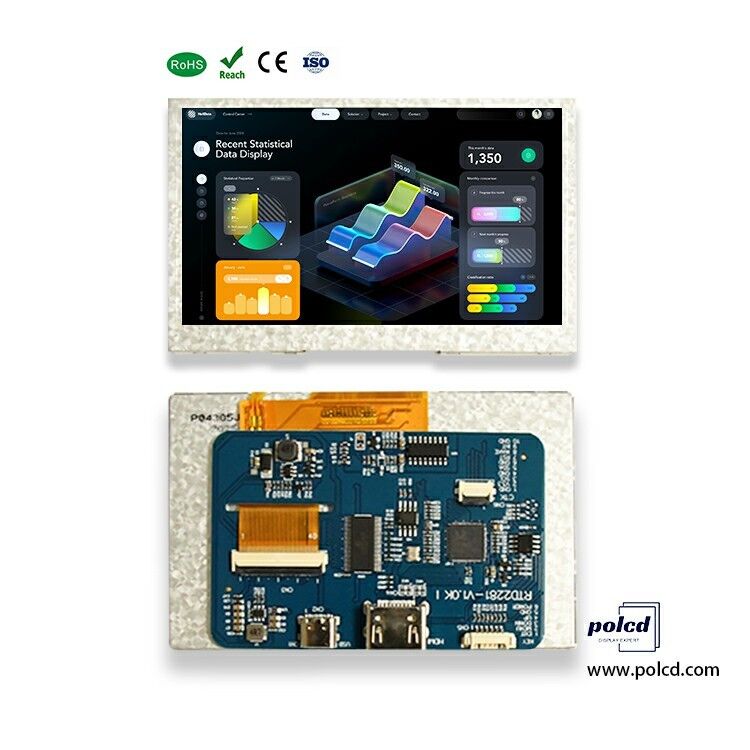Polcd 4.3 inç 5 inç Çok fonksiyonel HD-MI USB LCD Sürücü Kartı DIY Monitor Raspberry Pi Ekranı