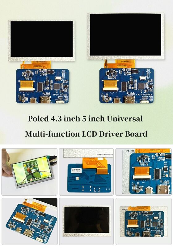 Polcd 4.3 inç 5 inç Çok fonksiyonel HD-MI USB LCD Sürücü Kartı DIY Monitor Raspberry Pi Ekranı