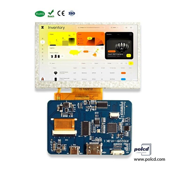 Polcd Endüstriyel Sınıf 4.3 5 inçlik LCD Ekran Modülü 800x480 Çözünürlük H-DM-I Arayüz Sürücüsü