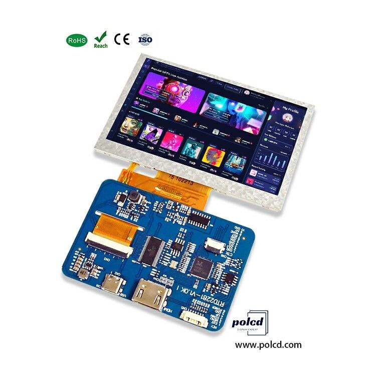 Polcd RTD2281 LCD Sürücü Tablosu 5 Raspberry Pi için 4.3 Inch HDM-I 800x480 Dokunmatik Ekran TFT Ekran Modülü