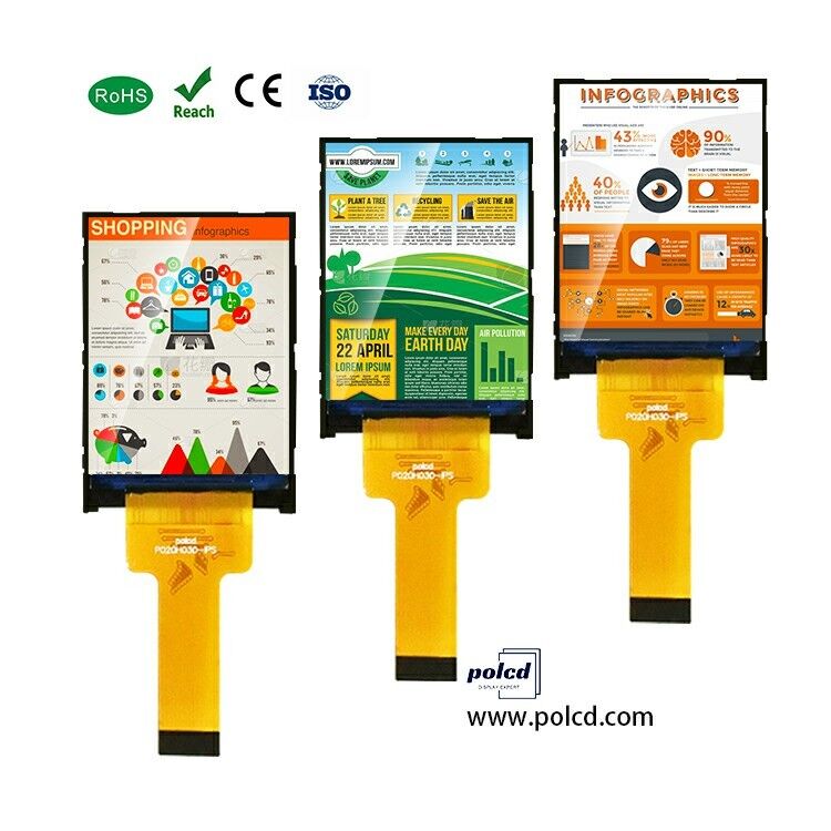 Polcd 2 inç 240*320 IPS Ekran Yansıtmalı ST7789V 300 nit 20 pin MCU arayüzü TFT LCD Modül Ekran