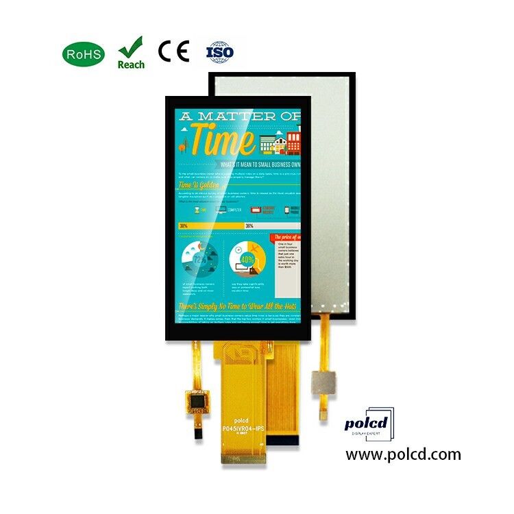Polcd 4.5 Inch TFT LCD Panel 480 * 854 Çözünürlük Kapasitatif Dokunmatik Ekran 40pin LCD Renkli Ekran