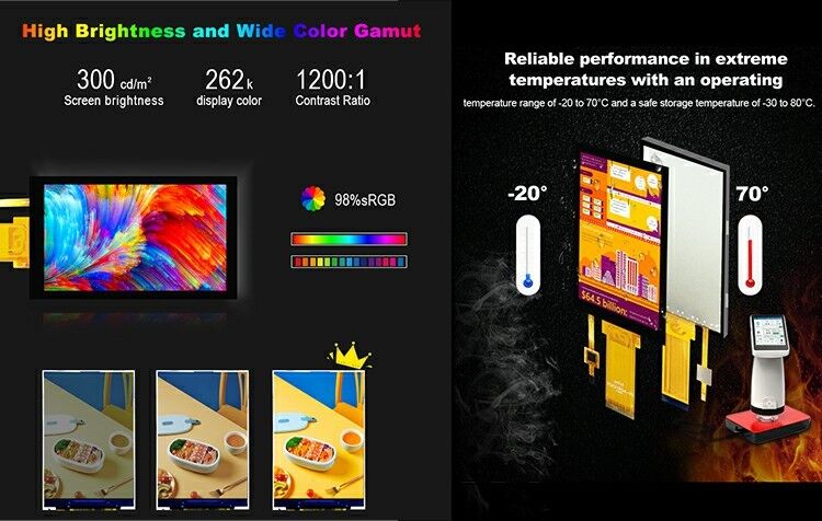 Polcd 4.5 Inch TFT 480 * 854 Çözüm Kontrast oranı 1200: 1 RGB Arayüz IPS Dokunmatik Ekran LCD Modülleri
