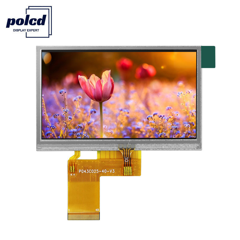 Polcd ILI6485 480x272 Tft Lcd Ekran 4.3 İnç TFT Dirençli Dokunmatik Ekran 40 Pin