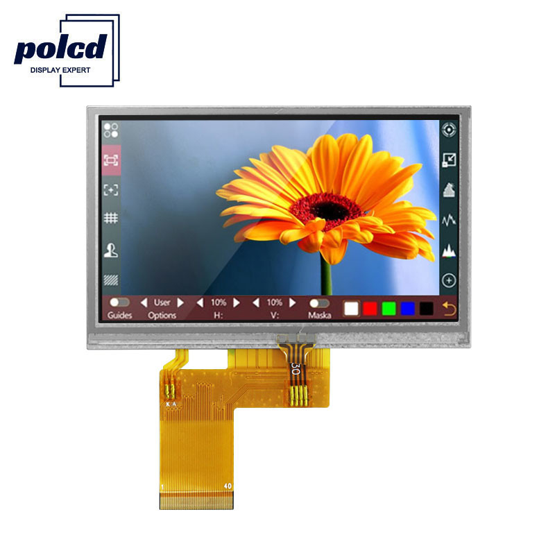 Polcd RGB 24 Bit 4.3 İnç Tft Lcd Ekran 480x272 Endüstriyel Dokunmatik Ekran