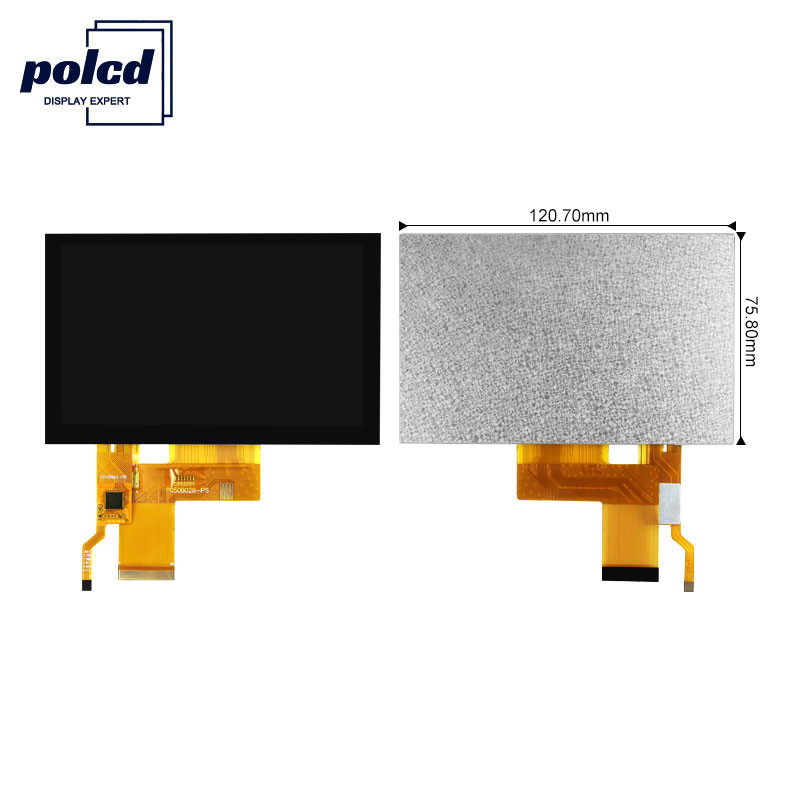 Polcd 300 Nit IPS TFT LCD RGB 24 Bit Pc ISO9001 için 5 İnç Lcd Ekran