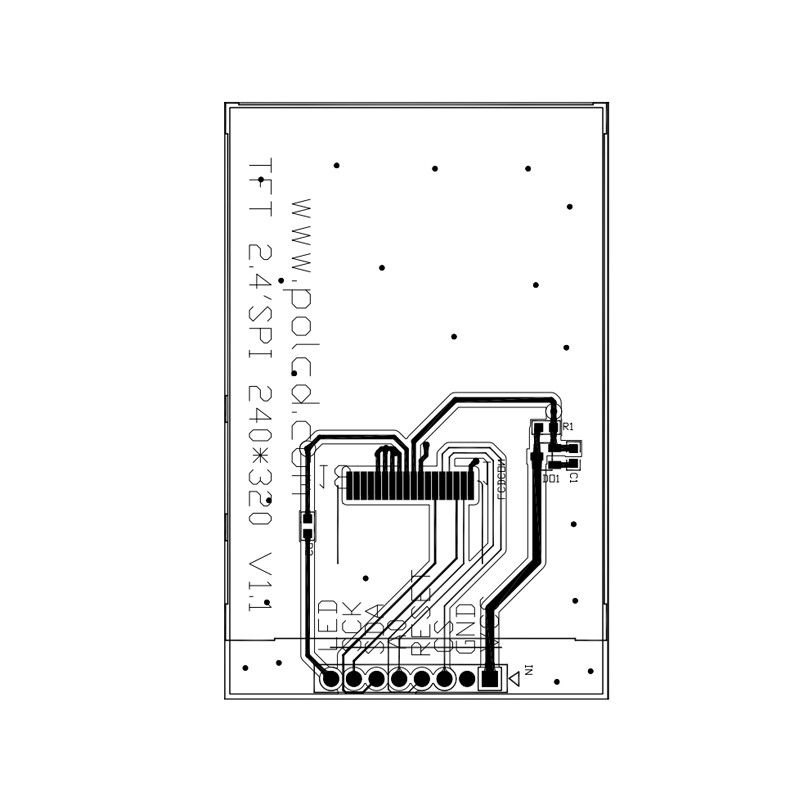 Polcd 18 Pin 2.4 Spi Tft Lcd Ekran ST7789V2 Tft Dokunmatik Ekran