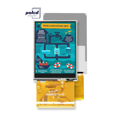 Polcd 2.8 İnç Tam Görüş Açılı TFT LCD Dokunmatik Ekran Güneş Işığında Okunabilir IPS Panel