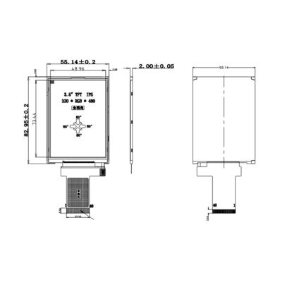 Polcd 350 Nit 800X480 5 İnç Ips Ekran 18 BIT RGB Ips Tft Ekran 153*153 Um