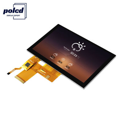 Polcd 300 Nit IPS TFT LCD RGB 24 Bit Pc ISO9001 için 5 İnç Lcd Ekran
